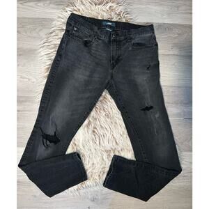 Aero men’s super skinny distressed black jeans